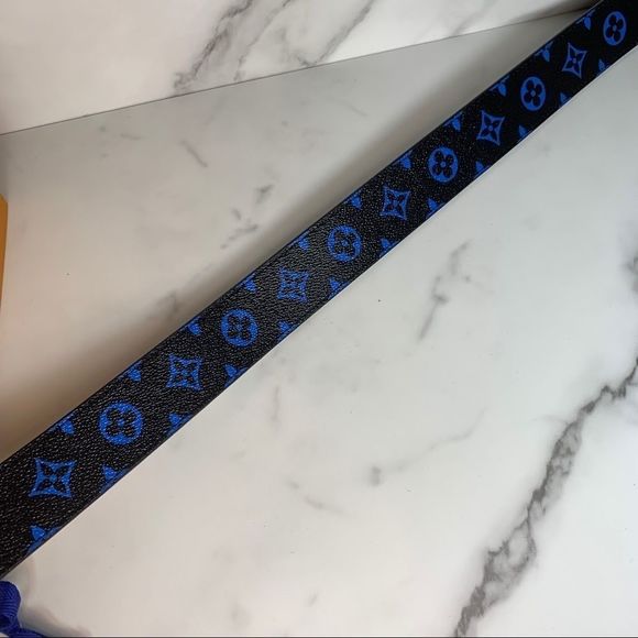 Louis Vuitton Bag Strap Black/Blue Race Collection Shoulder Bandouliere Monogram - Picture 8 of 10
